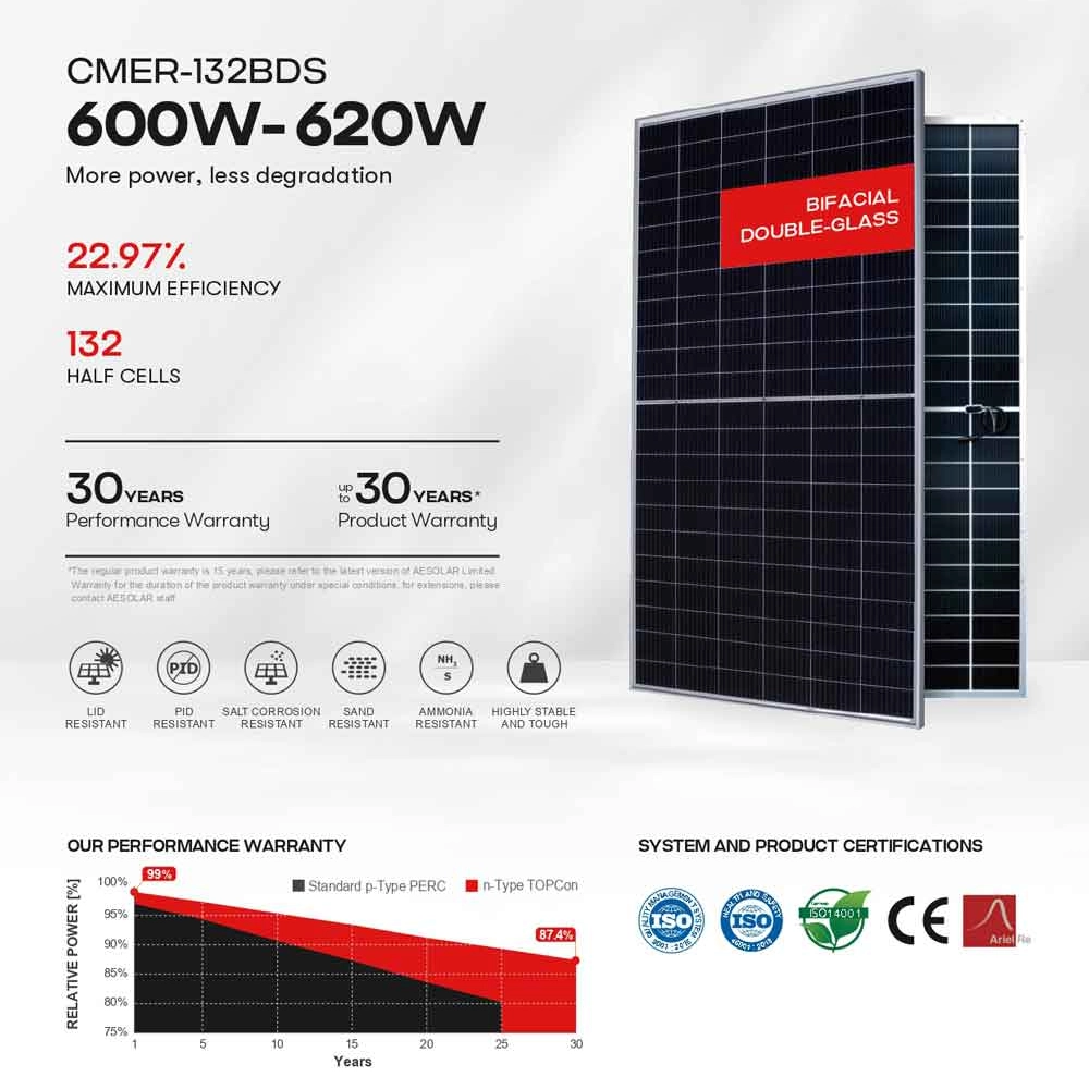 AE Solar 620W Double Glass